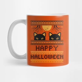 Happy Halloween Black Cats Mug